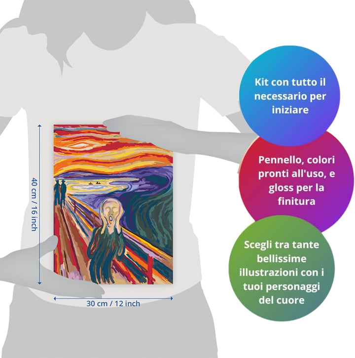 Ravensburger CreArt 23691 - Der Schrei (Edvard Munch) - Malen nach Zahlen Erwachsene, DIY Malset mit