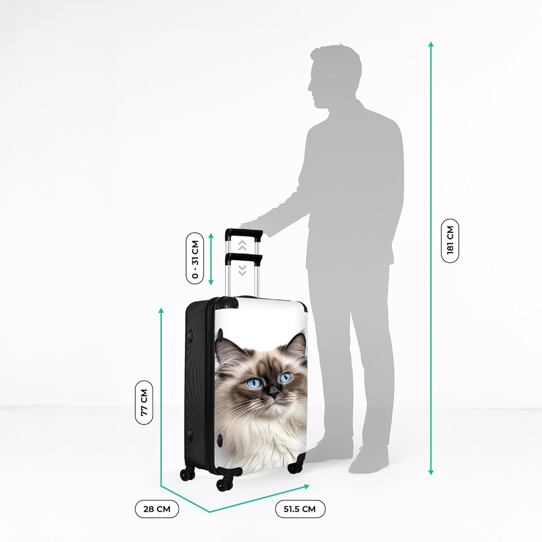 NoBoringSuitcases.com® Koffer XL Gross 77x51.5x28 cm Reisekoffer mit 4 Rollen Leicht Trolley Hartsch