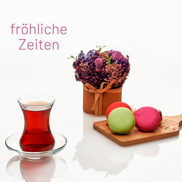 GOSOYO Türkische Teegläser und Untertassen Set (12 Stück), Arabische Persische Teetassen (4oz/120ml)
