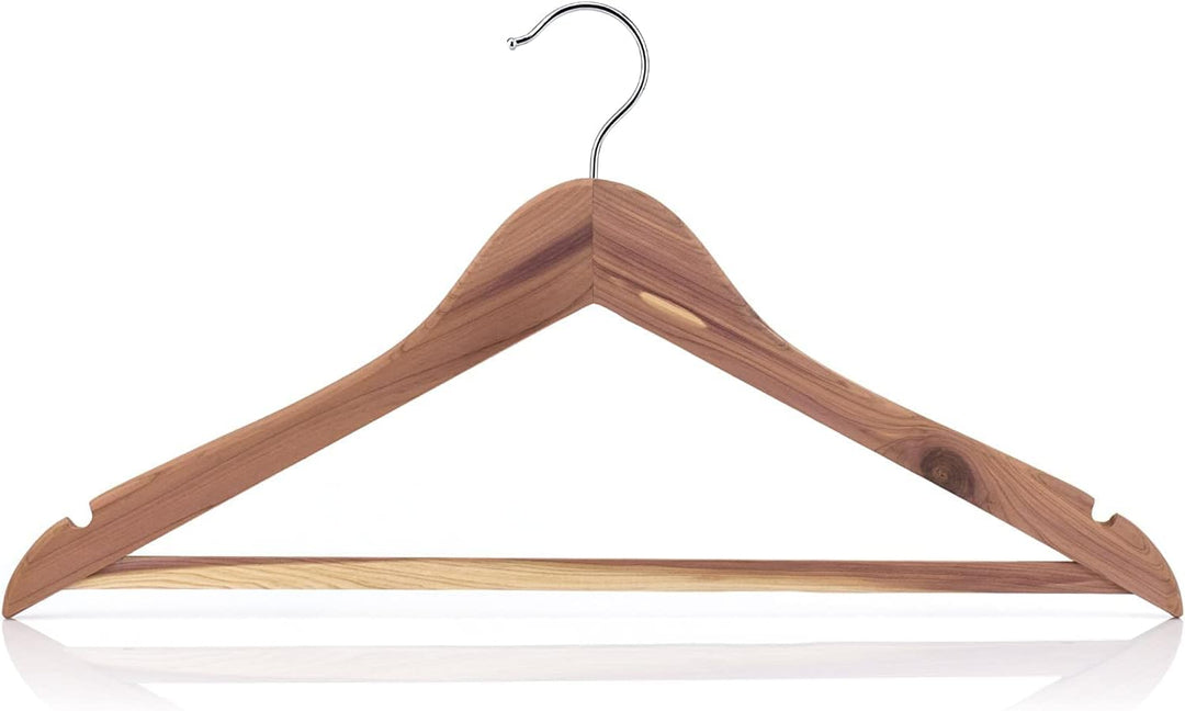 Hangerworld 24 Zedernholz Kleiderbügel 44cm Mit rutschfestem Hosensteg