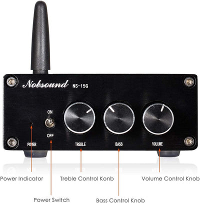 Nobsound Mini 200W (100W×2) Bluetooth 5.0 TPA3116 Digital Amplifier HiFi Stereo Class D Power Amp Ve