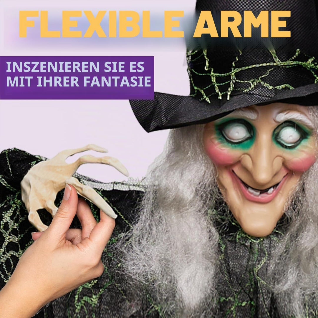 JOYIN 3 Stück Halloween hängende Hexen mit biegsamen Armen, 89,7 cm, Halloween hängende Dekorationen