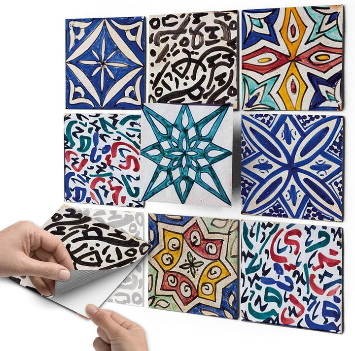 40 Stück Fliesenfolie für Küche und Bad 10x10 cm - Mosaikfliesen, Fliesensticker - Sticker Fliesen s