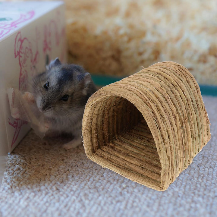HEMOTON Geflochtenes Hamsternest Hühnerschlafnest Nest Für Kleintiere Strohgeflochtenes Bett Schlafh