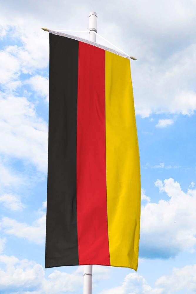 Deutschland Bannerfahne 150 x 500 cm - für Fahnenmast, Deutschland Flagge aus reissfestem Fahnen-Pol