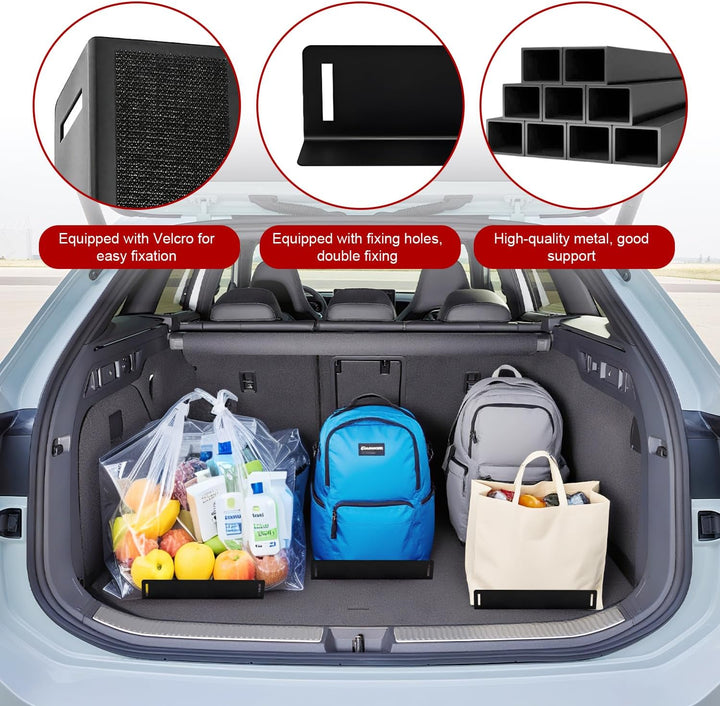 3 Stück ＋2pcs Auto Kofferraum Organizer Klett mit Klettverschluss, Klettverschluss Befestigung Strap