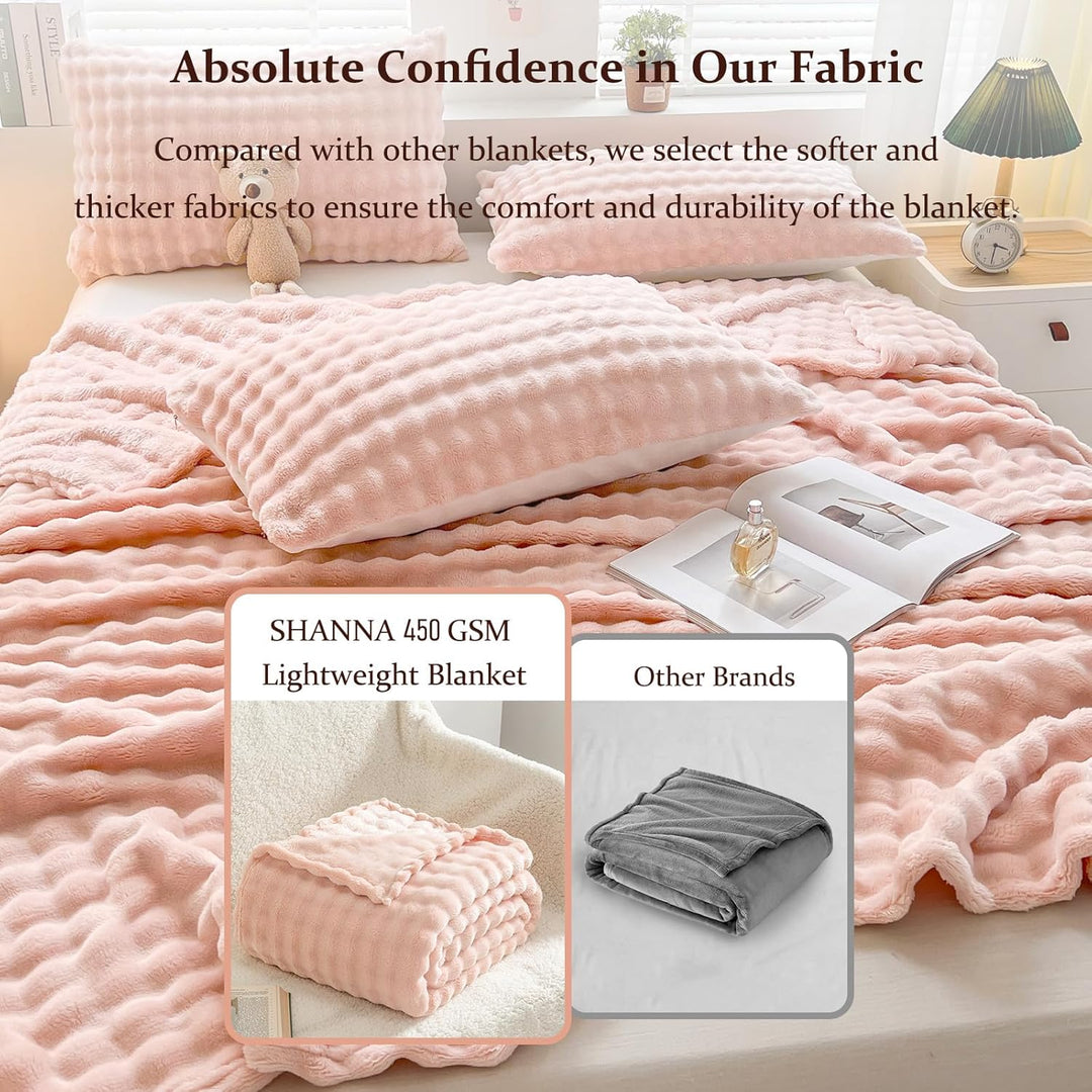 Kuscheldecke Milchsamt Blasen Decke Super Soft Wohndecke Dick 450 G/M² Flanell Decke Couchdecke Warm