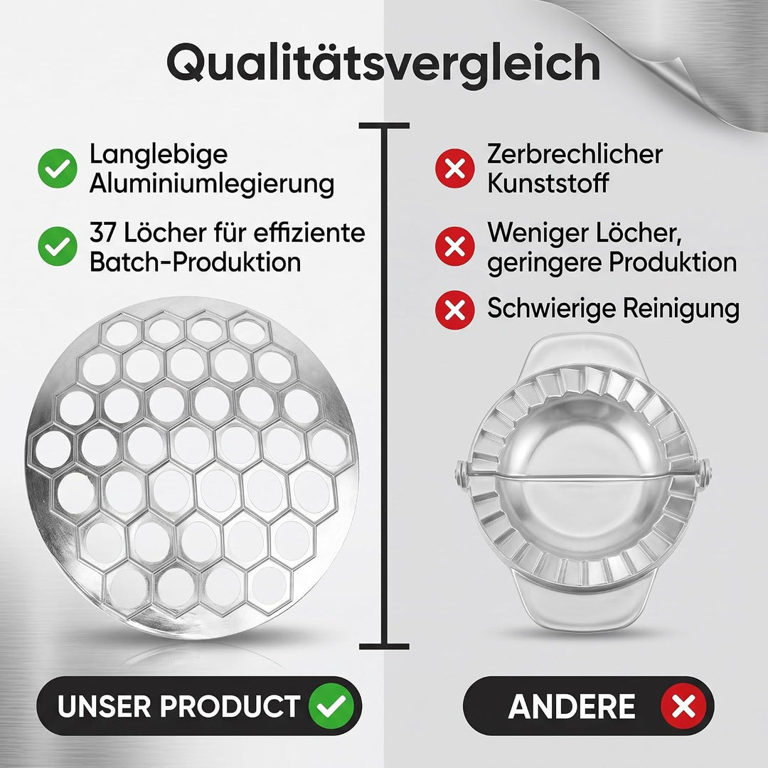 Pelmeni Form, 37 Löcher Russian Dumpling Maker aus Aluminiumlegierung, Silber, Ravioli Maker für DIY