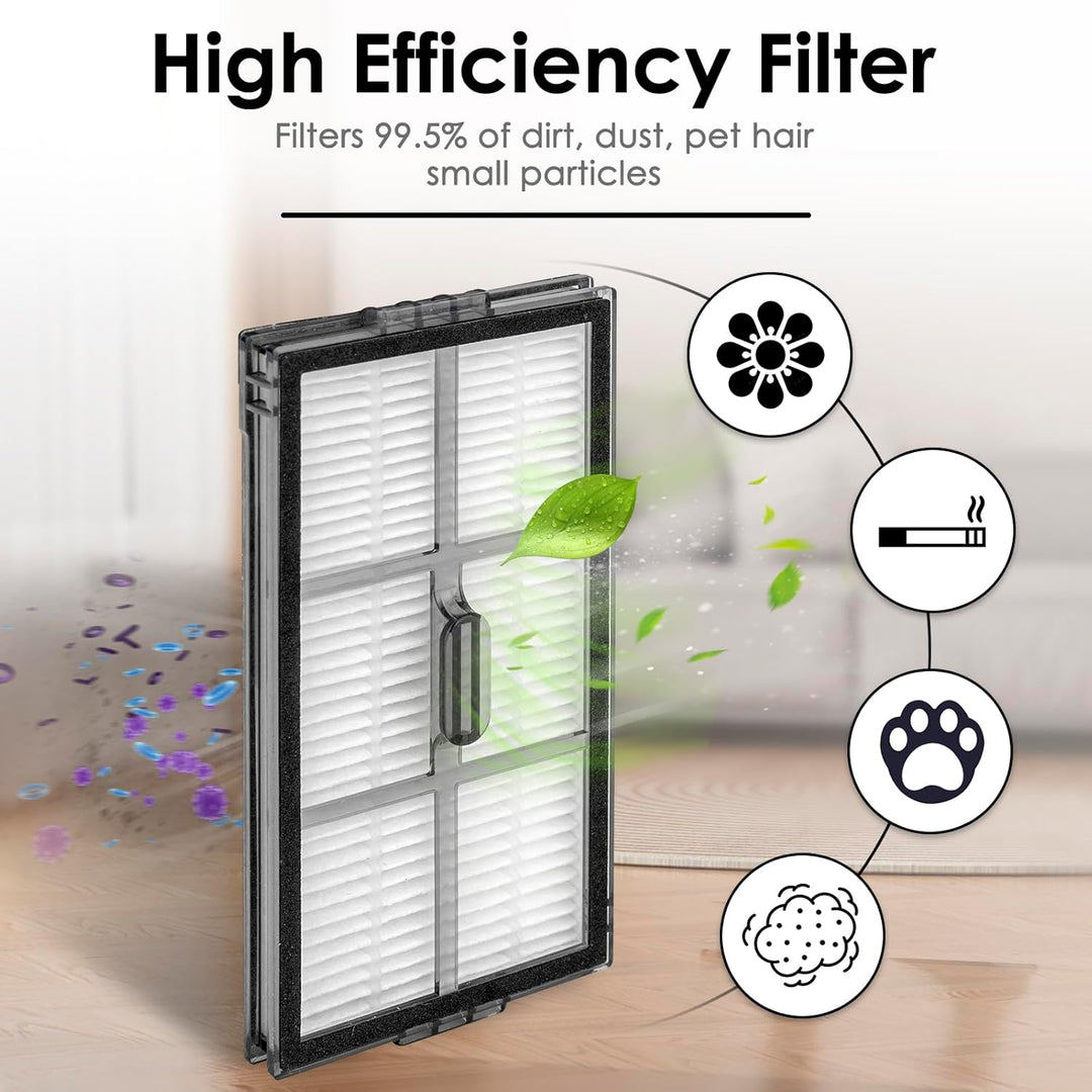 (8 Stück) Saros 10R Ersatz-HEPA-Filter für Roborock Saros 10R, Qrevo Curv 2 Pro, Q revo CurvX Saugro
