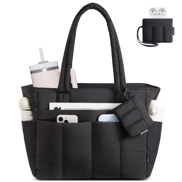LOVEVOOK Shopper Tasche Damen Handtasche Gross, Leicht Arbeitstasche Puffer Tote Bag mit Vielen Fäch