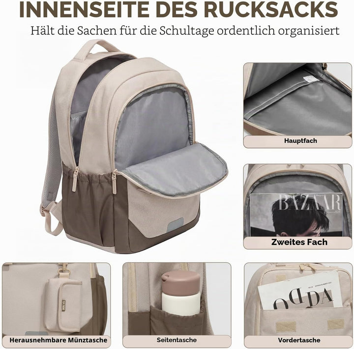 Amythe Schulrucksack Jungen Teenager Grosser Kapazität 30L, Rucksack Schule Gymnasium Oberstufe Schu