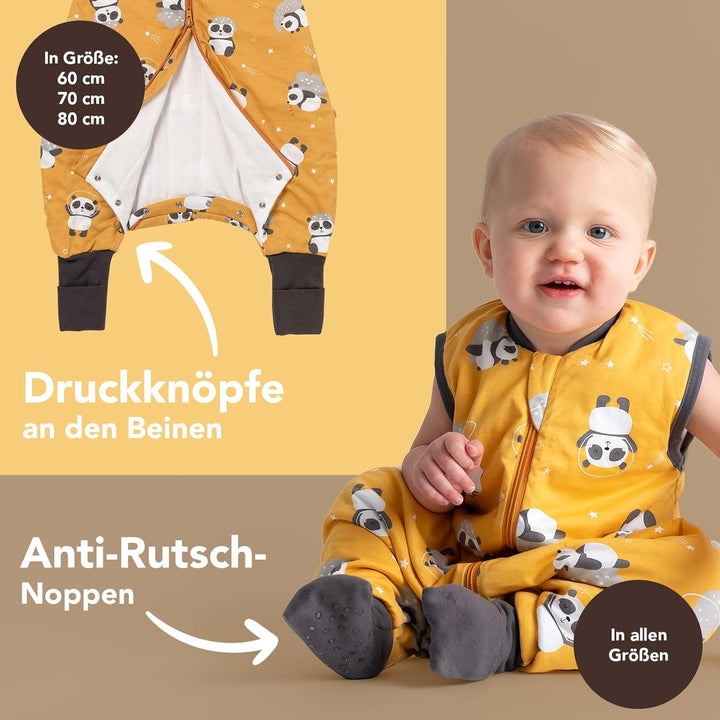 Schlummersack Baby Schlafsack mit Füssen Sommer 1 Tog dünn | Schlafsack mit Beinen und verlängerten