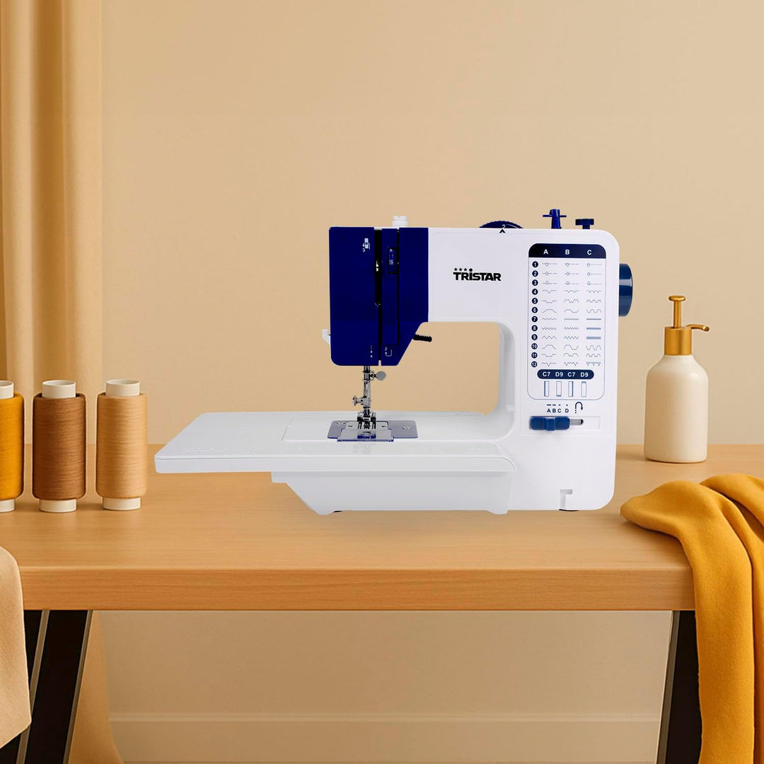 Tristar Nähmaschine mit 38 Stichprogrammen, Abnehmbarem Anschiebetisch, Freiarm, LED-Licht, Automati