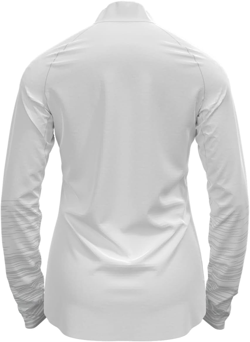 Odlo Damen Sesvenna Graphic_542421 Mid Layer mit Reissverschluss XL Weiss, XL Weiß