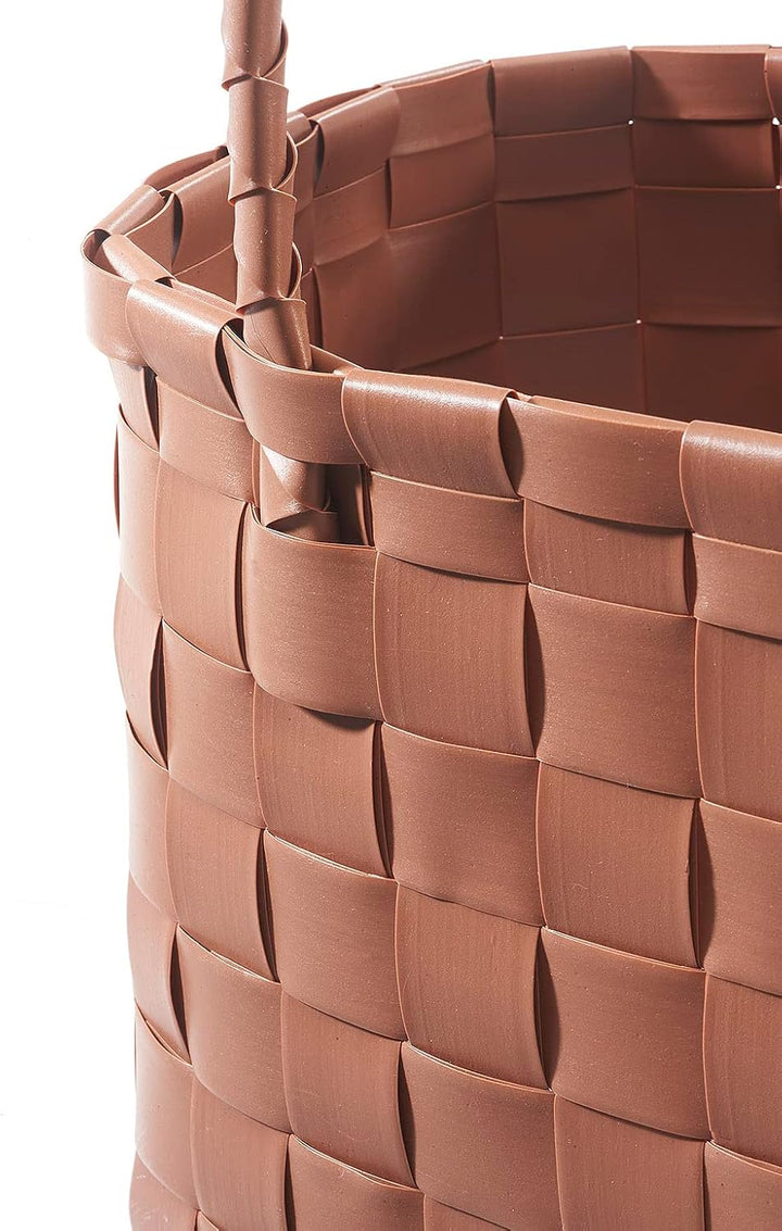 Koblo Tasche Einkaufskorb geflochten Kunststoff Shopper - Toffee XXL - braun
