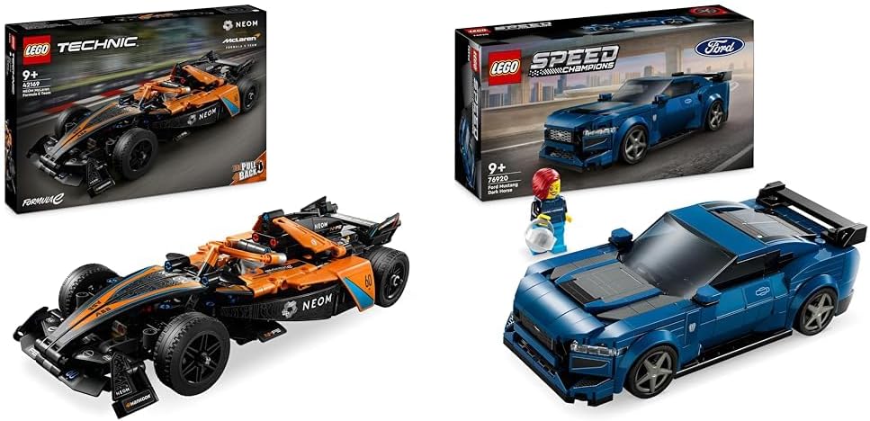 LEGO Technic NEOM McLaren Formula E Race Car, Rennwagen Spielzeug & Speed Champions Ford Mustang Dar