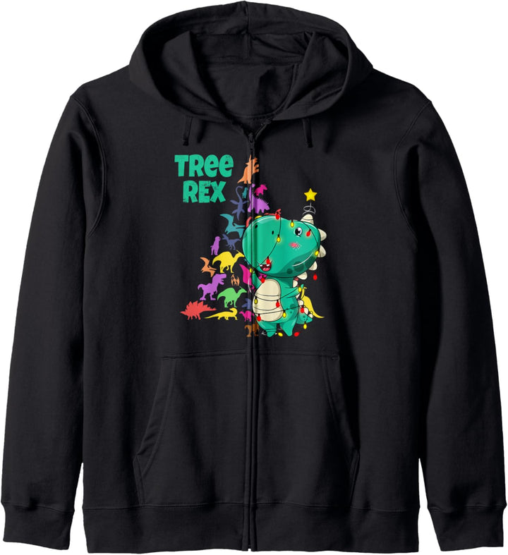 Kinder Weihnachtspyjama Dinosaurier Baum Rex Paläontologen Kapuzenjacke