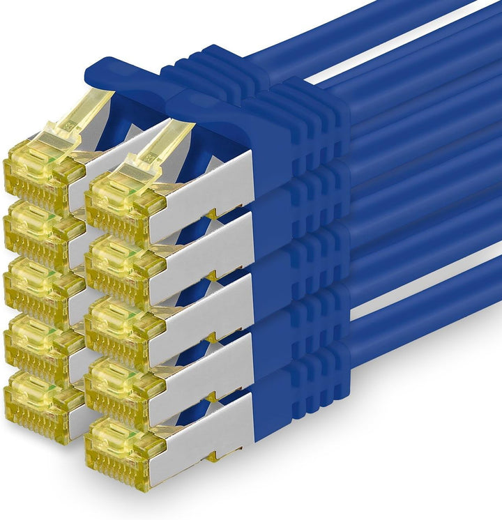 Cat.7 Netzwerkkabel 3m Blau 10 Stück Cat7 Ethernetkabel Netzwerk LAN Kabel Rohkabel 10 Gb s SFTP PIM