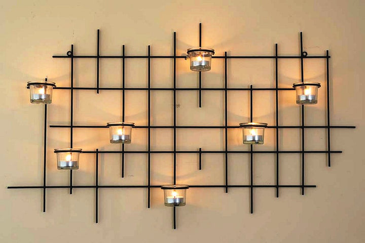 Wandteelichthalter 7XXL Wandkerzenhalter Metall 83 cm Teelichthalter Kerzenhalter