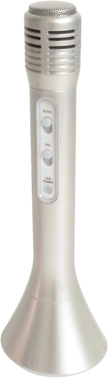WS - Mikro-Karaoke-Lautsprecher - Bluetooth - tragbar - 680078MIN - Silber - kabellos - Musik - LED-