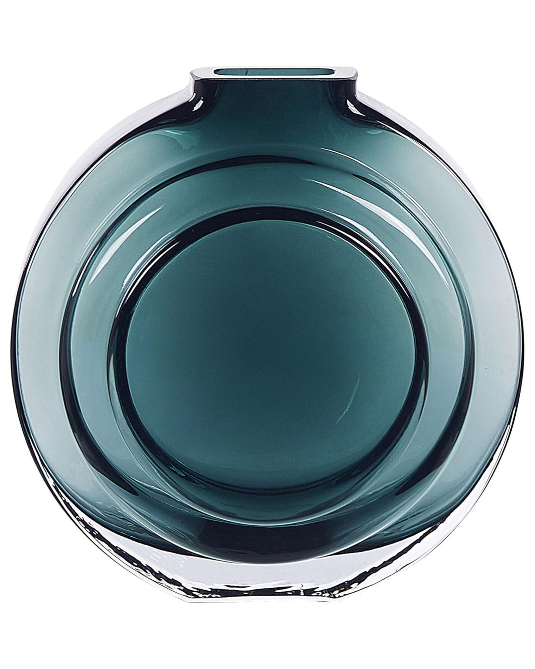 Deko Blumenvase Glas grün / transparent 27 cm rund mit schmaler Öffnung Kapeli