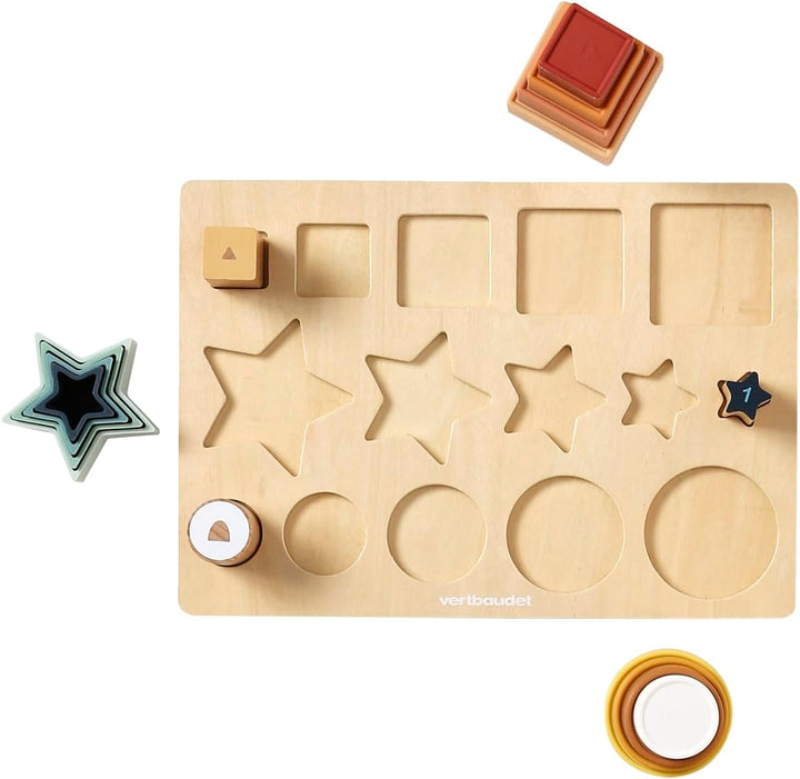 VERTBAUDETBaby Formen-Puzzle, Silikon/Holz FSC®Mehrfarbig