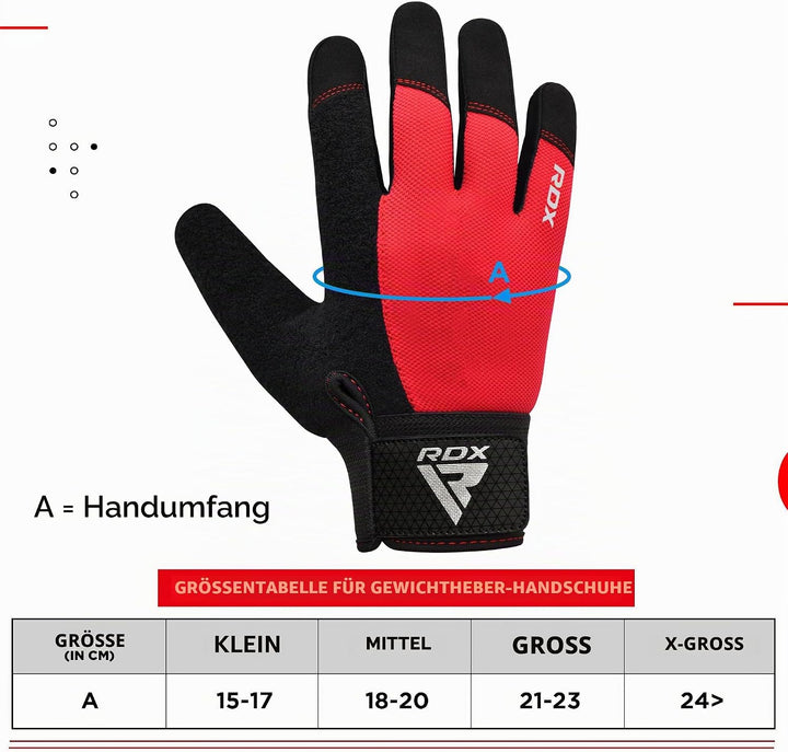 RDX Fitness Handschuhe Vollfinger Damen Herren, Gewichtheben Touchscreen Trainingshandschuhe, Bodybu