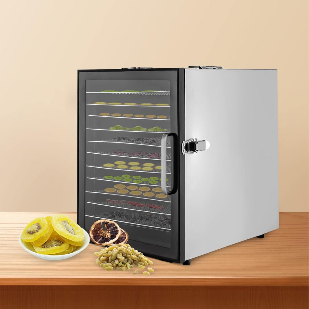 Lebensmittel-Dehydrator, 800W Gefrier-Trockner für Lebensmittel, Edelstahl Dörrautomat 30-80℃ Dehydr