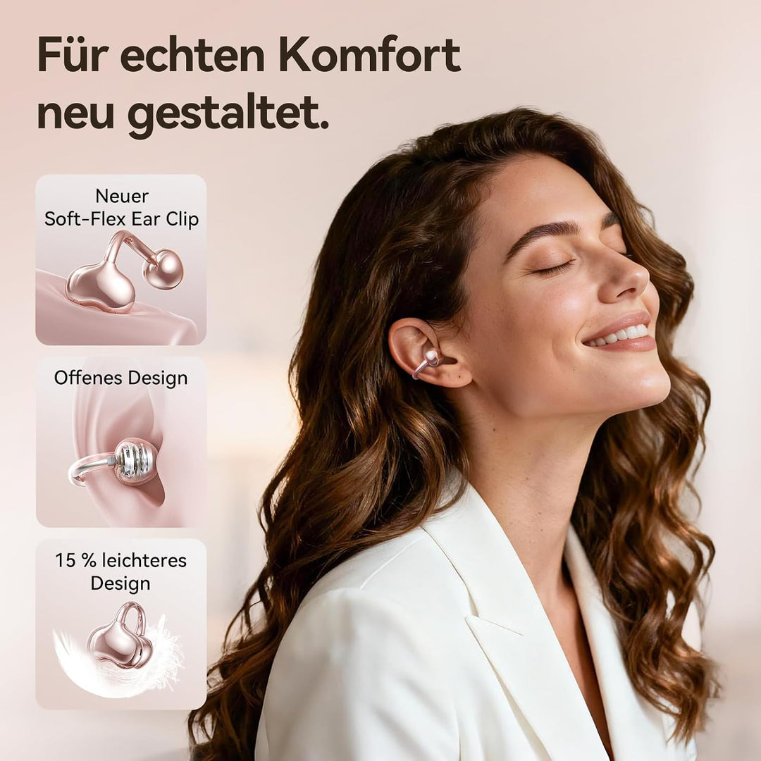 Kinglucky Verbesserte Clip On Kopfhörer mit Bequemem Sitz &amp; Kristallklarem Klang, 50 Stunden Spielze