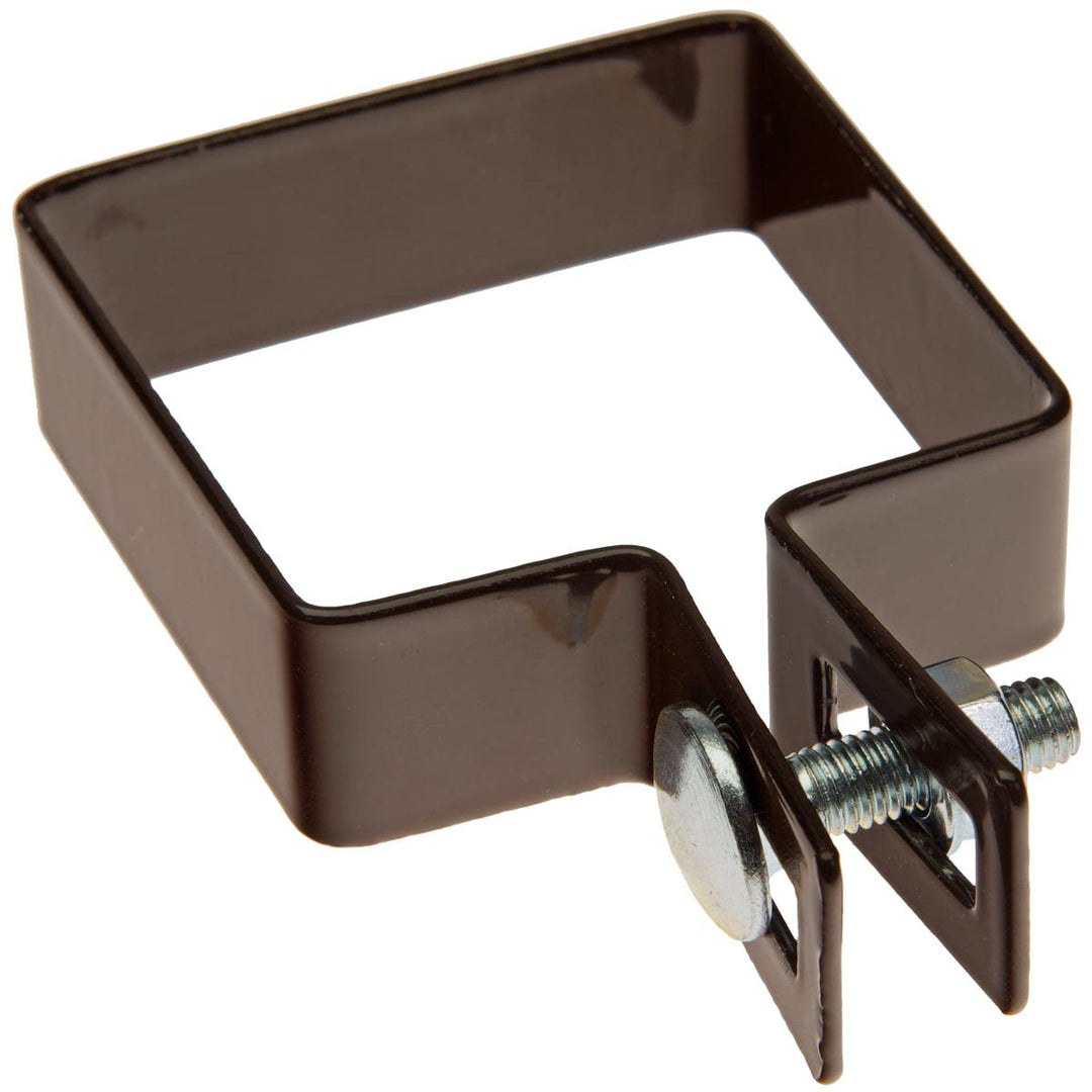 HaGa® Strebenschelle - 7cm x 7cm - Befestigungsschelle - Zaunstreben - Zaunbau- braun - 10 Stück - K