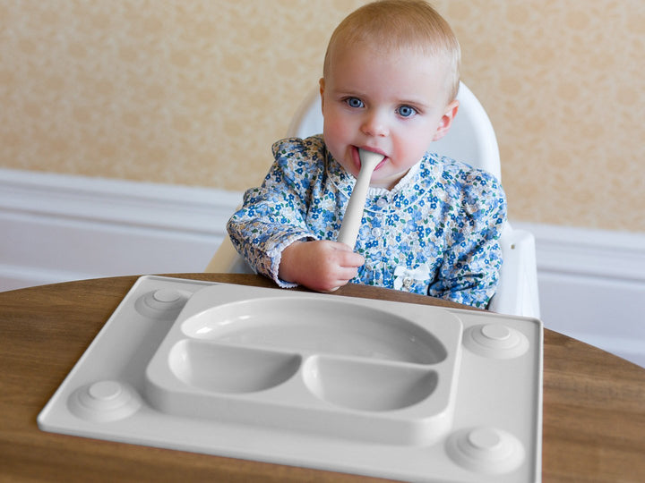 Tisch-Sets und Teller mit Saugnapf, mit Löffel für Kinder von RayMoonFütterset für Kleinkind und Bab