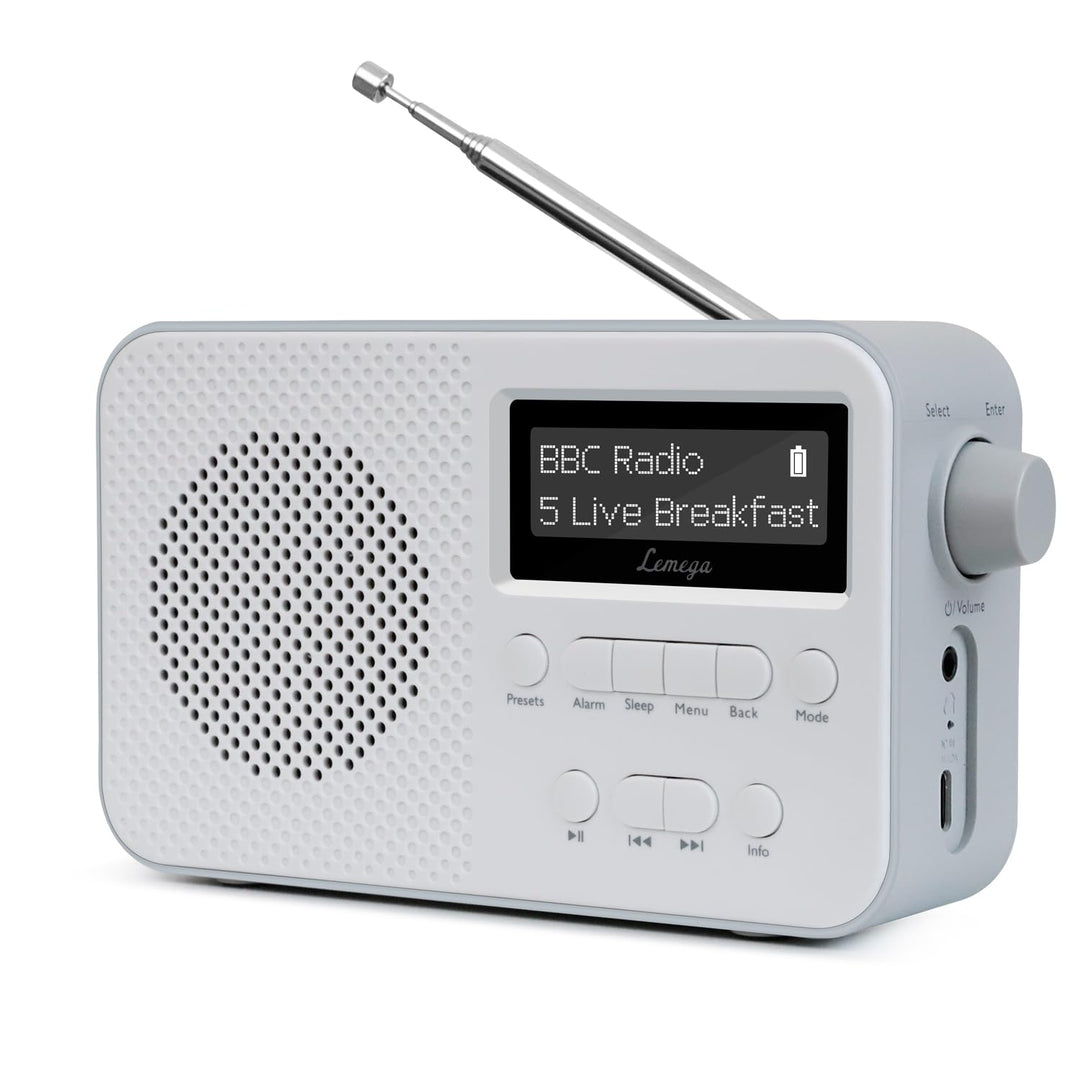 DAB-Radio mit Bluetooth I Kleines wiederaufladbares Digitalradio I 15 Stunden Wiedergabe I Radioweck