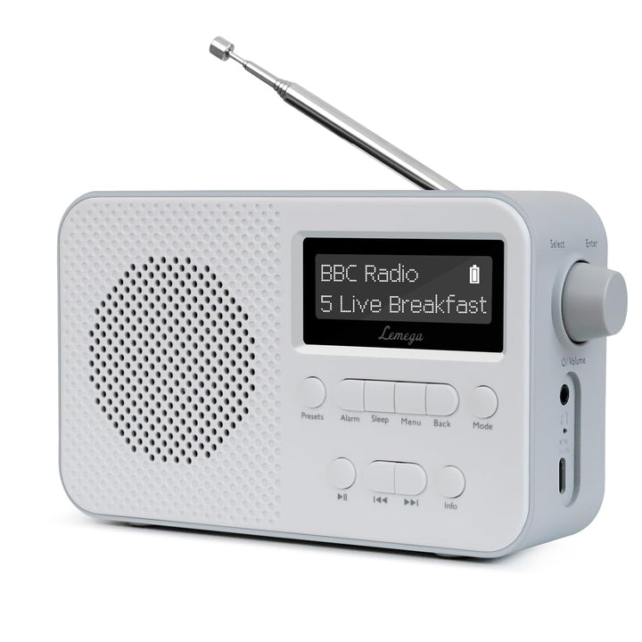 DAB-Radio mit Bluetooth I Kleines wiederaufladbares Digitalradio I 15 Stunden Wiedergabe I Radioweck