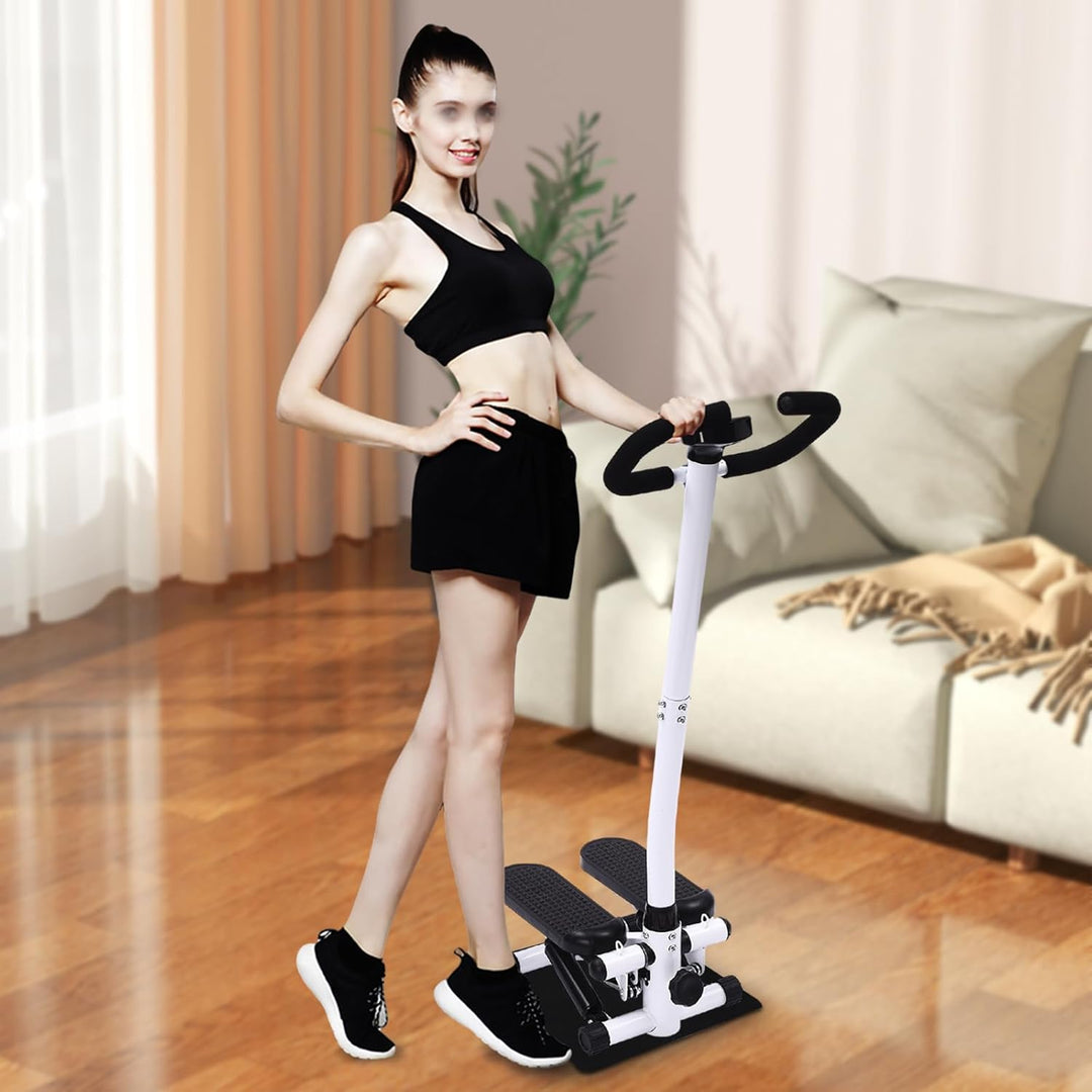 Stepper für zuhause 150kg, Mini Up-Down Swing Stepper mit Power Ropes, Höhenverstellbar Fitness Step