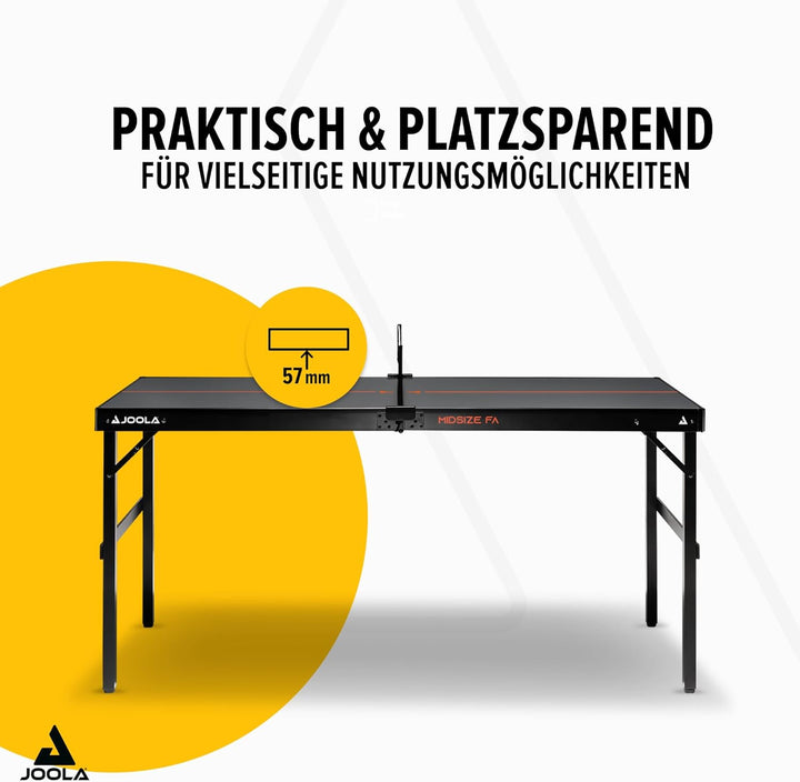 JOOLA Midsize Tischtennisplatte, Freizeittisch, Tischtennistisch im modernen Design inklusive Tischt