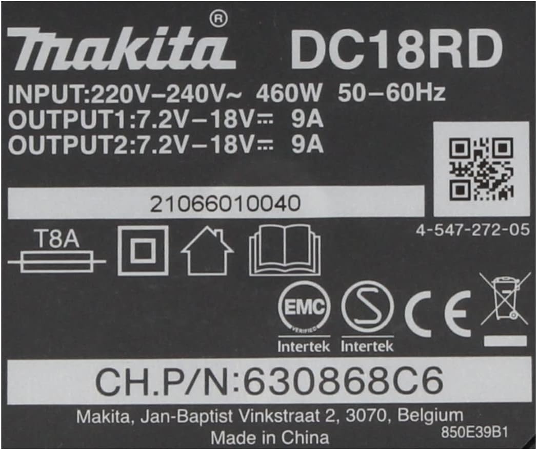Makita Power Source Kit 18 V mit 2x BL 1850 B Akku 5,0 Ah + DC 18 RD Doppelladegerät (199482-2)