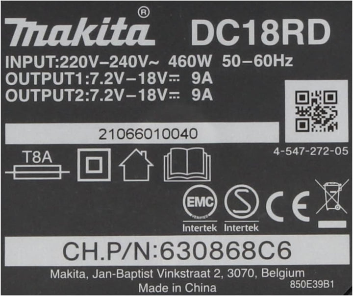 Makita Power Source Kit 18 V mit 2x BL 1850 B Akku 5,0 Ah + DC 18 RD Doppelladegerät (199482-2)