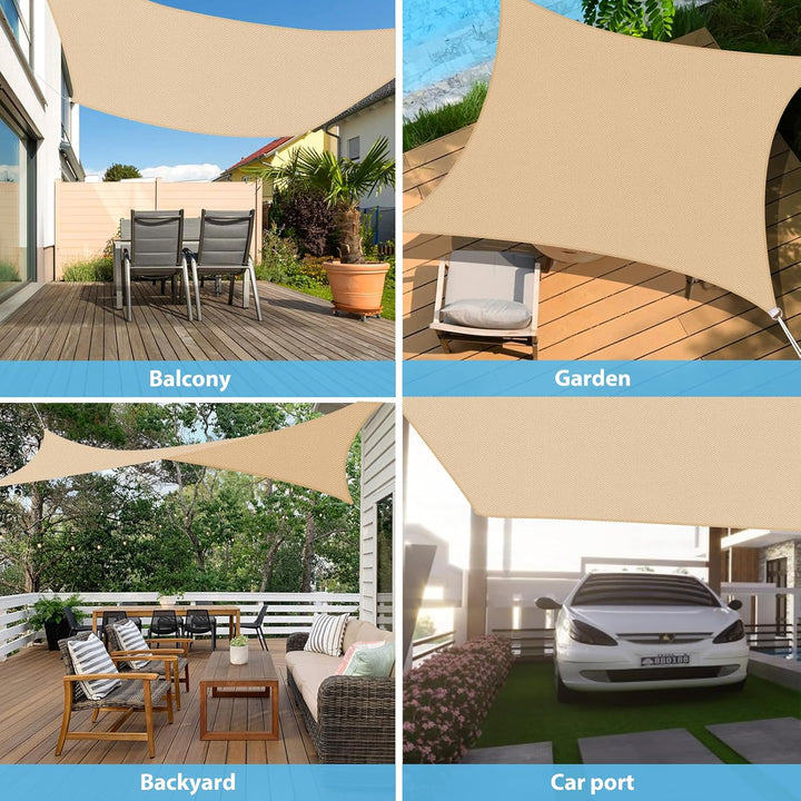 Sonnensegel 4x5m, Sonnenschutz Wasserdicht Windschutz Sonnensegel UV Schutz 99% Sunsegel mit Ösen Sc