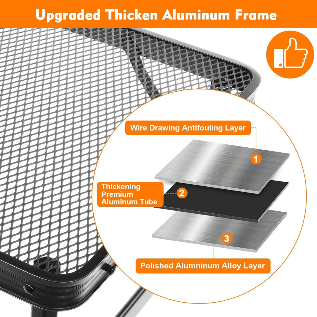 E EASTSTORM Campingtisch Klappbar 90×60cm，Gartentisch，Grilltisch mit Metallgitterplatte，Leicht und T