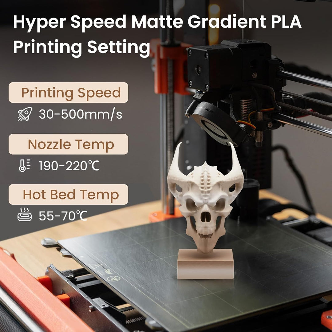 ERYONE Matte PLA 3D Drucker Filament 1.75mm, Matte Gradient Rainbow PLA, Massgenauigkeit +/- 0.03 mm