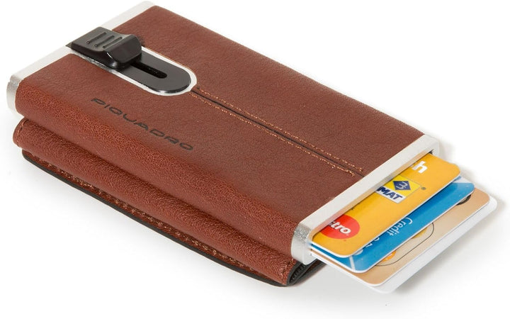Piquadro Black Square - Kreditkartenetui 5cc 10 cm Brown, Brown