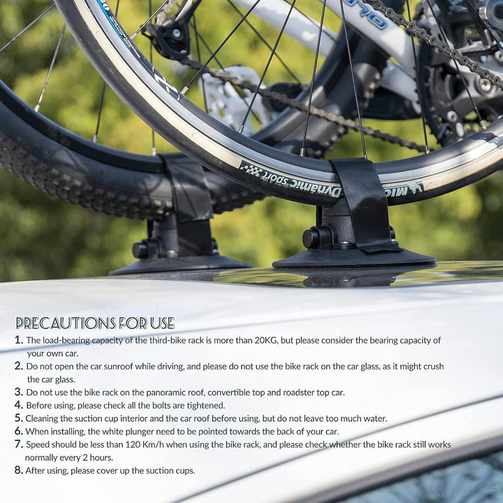 ROCKBROS Fahrradträger mit Saugnäpfe Fahrrad Dachträger Dachgepäckträger Schnellmontage für 1 Fahrra