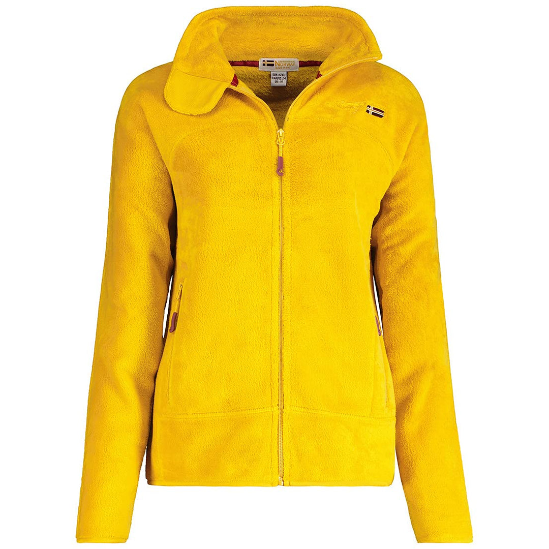 Geographical Norway Damen warme Übergangs Outdoor Fleecejacke mit Stehkragen bans production M Gelb,