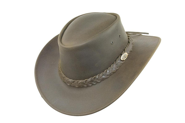 Black Jungle Calgary Lederhut Cowboyhut Australienhut Hut (Khaki, S)
