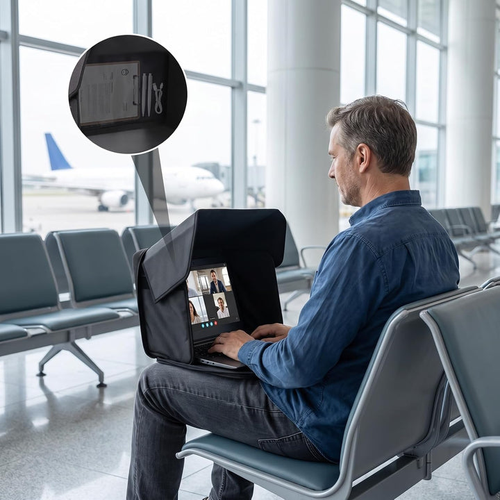 Universal Laptop Sonnenschutz, Sichtschutzhaube, Laptopzelt, Blendschutz für Bildschirm, Laptop Sonn
