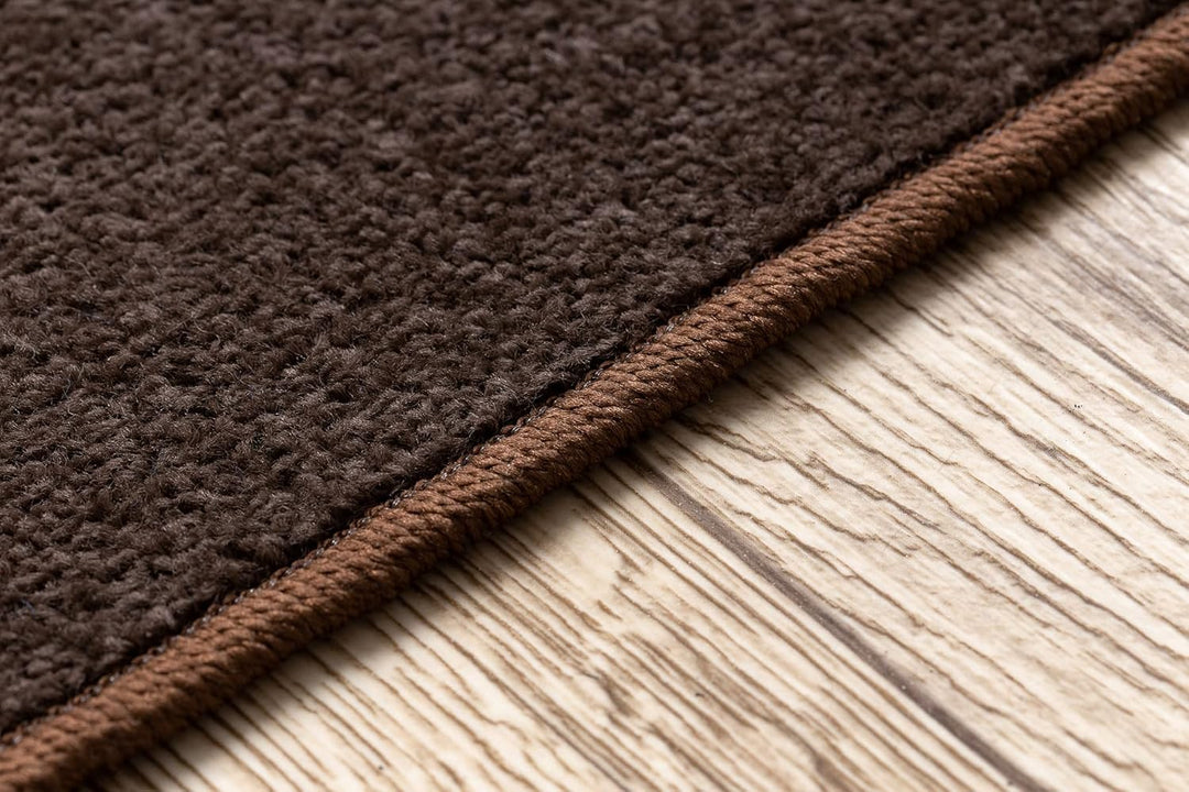 rugsx Einfarbiger Teppich Eton für Zimmer, Wohnzimmer, Schlafzimmer, Teppichboden Auslegware, braun,