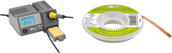 Fixpoint EP5 Digitale Lötstation 48 W & Goobay 45246 Entlötlitze 2mm reines Kupfer Entlötdraht zur L