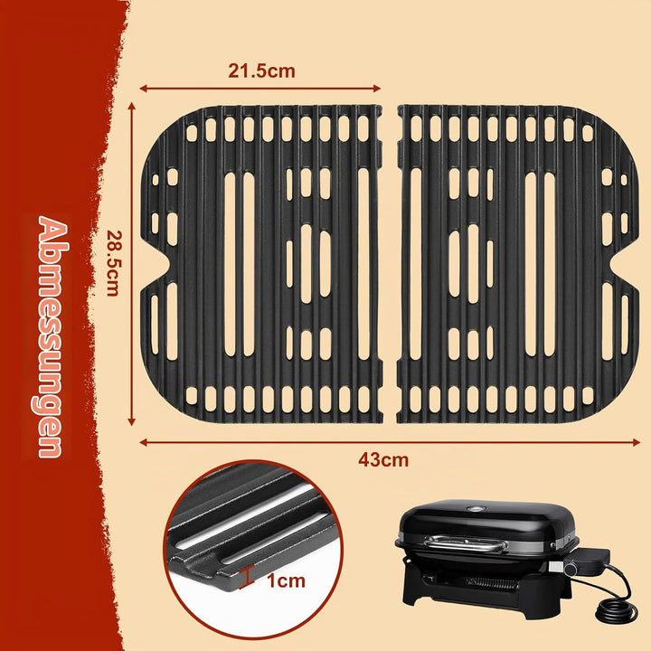 Denmay 28,5 x 43cm Gusseisen Grillrost für Weber Lumin Compact Outdoor Grills, Gusseisen rost Ersatz