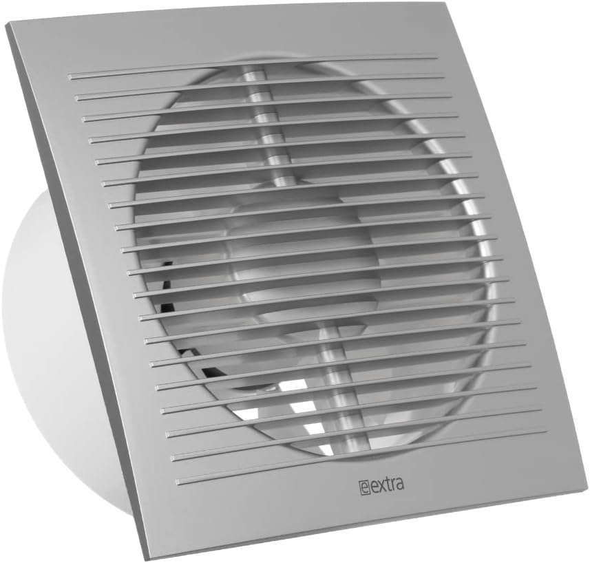 EUROPLAST Ø 150mm Bad-Lüfter mit Feuchtesensor und Timer - farbe Silber, Leise Ventilator Ø 150mm Si