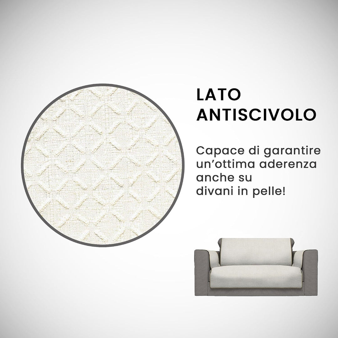 Italian Bed Linen CD-COMFORT-PANNA-2P Komfort-Antigleiten-Sofa-Decke,2 Plätze, Creme 2 Plätze Creme,